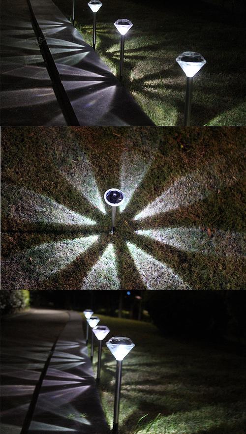 太阳能地插灯 点亮庭院夜景的创意钻石灯
